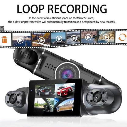 🎉Tillfälligt erbjudande⌛️Förarens säkerhet - 4-kanalig FHD dashcam med ultravid vinkel