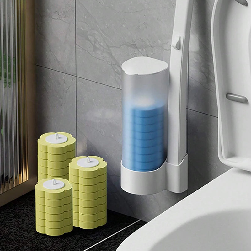 Engångstoalettrengöringssystem - Antibakteriell Gel med Avtagbar Borste för Djuprengöring och Hygien ✨🧼