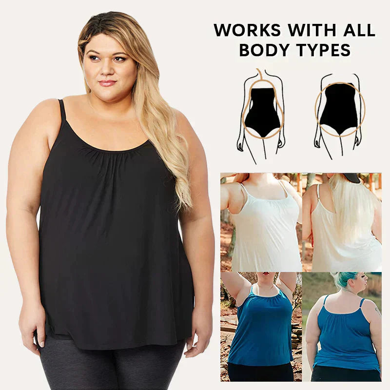 🔥Lös Passform Tanktop med Inbyggd BH