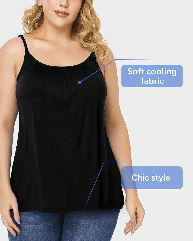 🔥Lös Passform Tanktop med Inbyggd BH