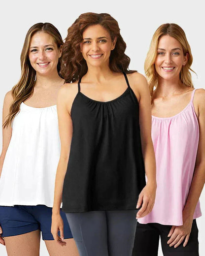 🔥Lös Passform Tanktop med Inbyggd BH