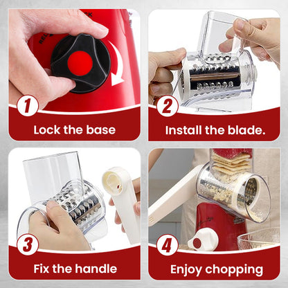 🔥 Köksrea 2025 🔥 Multifunktionell manuell roterande rivjärn & hackare 🚀🥕