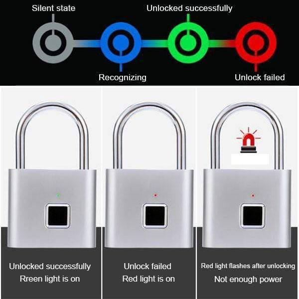 🔒Bärbart fingeravtryckslås, smart stöldskyddsdörrlås