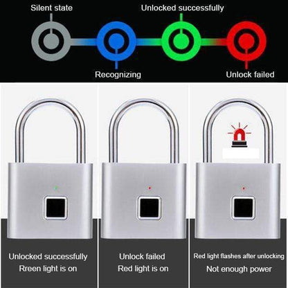 🔒Bärbart fingeravtryckslås, smart stöldskyddsdörrlås