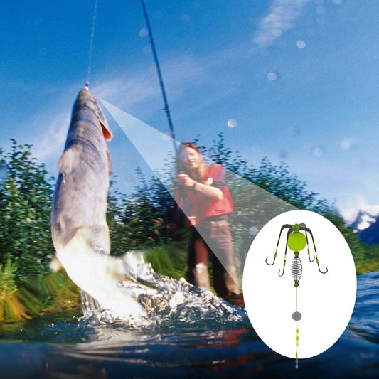 Anti-Tangle fiskeset med fyra krokar