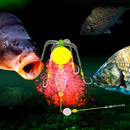 Anti-Tangle fiskeset med fyra krokar