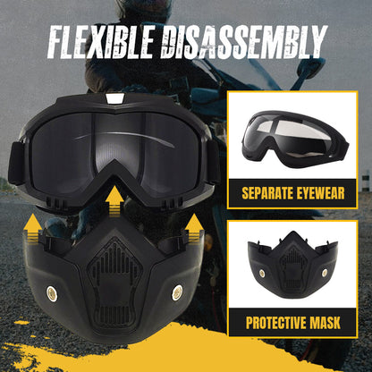 🔥HD Dimmaverkande Avtagbar Helansiktsmask (Bländningsskydd, UV-skydd, Dammfilter)