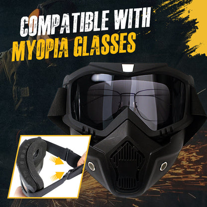 🔥HD Dimmaverkande Avtagbar Helansiktsmask (Bländningsskydd, UV-skydd, Dammfilter)