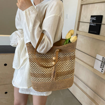 👜50% RABATT! ✨Damvävd strandväska med halm