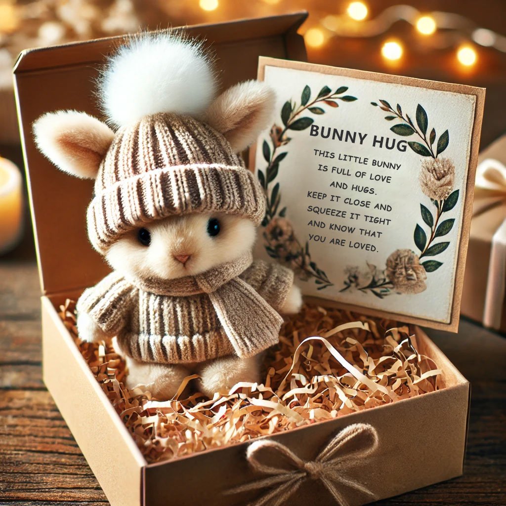 🔥Sista dagen 49% rabatt - Handgjord🐇Mini kanin kram söt påskpresent🎁