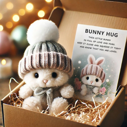 🔥Sista dagen 49% rabatt - Handgjord🐇Mini kanin kram söt påskpresent🎁