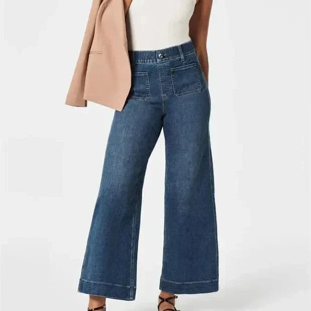 👖Cropped jeans med vid ben och magkontroll ⭐ 2026 års bästsäljande jeans
