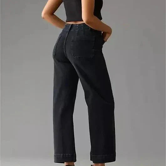 👖Cropped jeans med vid ben och magkontroll ⭐ 2026 års bästsäljande jeans