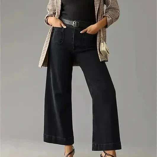 👖Cropped jeans med vid ben och magkontroll ⭐ 2026 års bästsäljande jeans