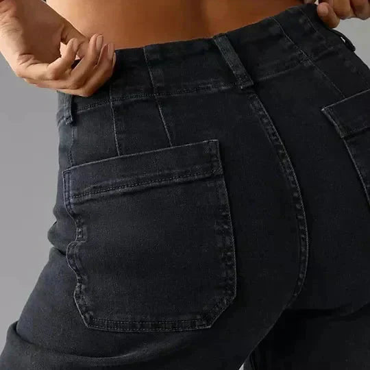 👖Cropped jeans med vid ben och magkontroll ⭐ 2026 års bästsäljande jeans