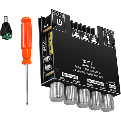 🔊🎵2.1-kanals Bluetooth-kompatibel ljudförstärkarmodul📡 Trådlös anslutning, kraftfullt ljud, perfekt för musikälskare!