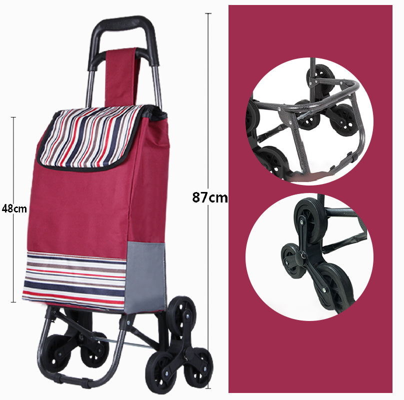 🛒2026 års modell med 50% rabatt 🔝Stor kapacitet bärbar hopfällbar trappklättrande vagn🔝 Lyft utan ansträngning, trappklättring enkelt gjort – perfekt hjälp vid shopping och flytt!