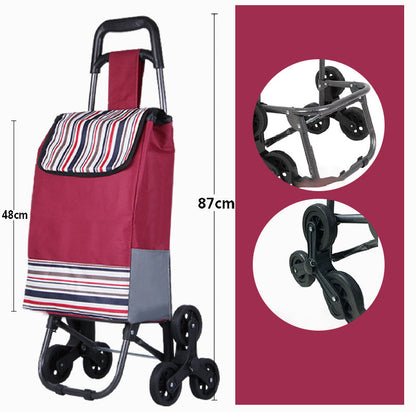 🛒2026 års modell med 50% rabatt 🔝Stor kapacitet bärbar hopfällbar trappklättrande vagn🔝 Lyft utan ansträngning, trappklättring enkelt gjort – perfekt hjälp vid shopping och flytt!