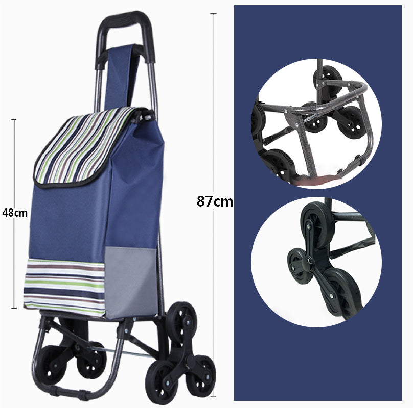 🛒2026 års modell med 50% rabatt 🔝Stor kapacitet bärbar hopfällbar trappklättrande vagn🔝 Lyft utan ansträngning, trappklättring enkelt gjort – perfekt hjälp vid shopping och flytt!