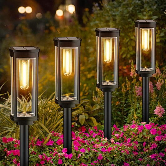 🔥HETT REA 2026🔥Solenergibelysning för trädgården – Retrodesign, 12–14 timmars belysning och IP65 vattentät