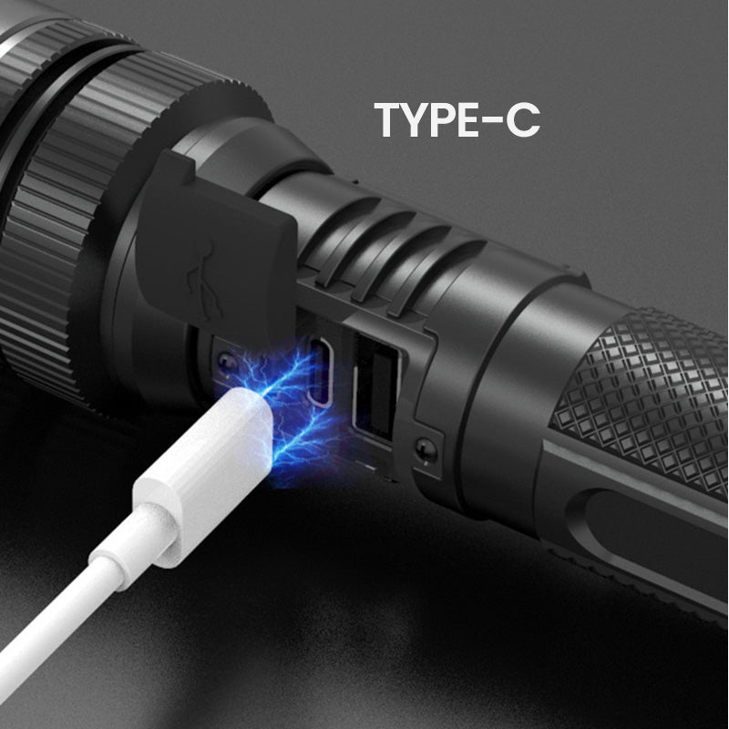 🔥Hett utslag🔥Vit laserficklampa med zoom, powerbank och digital display