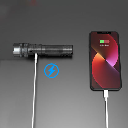 🔥Hett utslag🔥Vit laserficklampa med zoom, powerbank och digital display