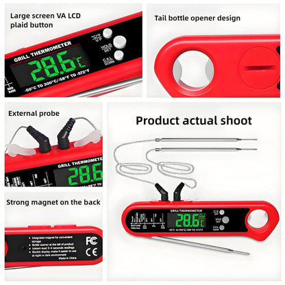 🔥Livsmedelssäkerhet Essentials🌡️Instant Läs termometeruppsättning för matlagning