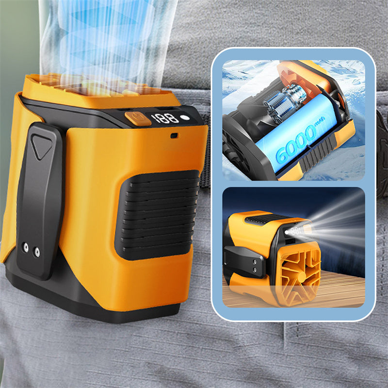 🏖️50 % rabatt🌀Multifunktionell midjeventilator på 6000 mAh med 100 hastighetsinställningar och ficklampa🌬️⚡