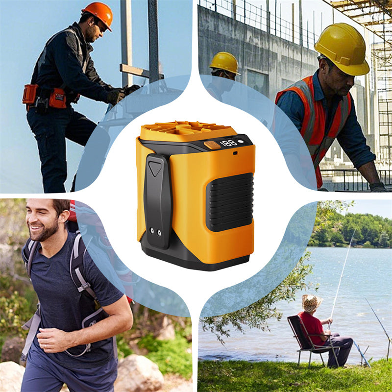 🏖️50 % rabatt🌀Multifunktionell midjeventilator på 6000 mAh med 100 hastighetsinställningar och ficklampa🌬️⚡