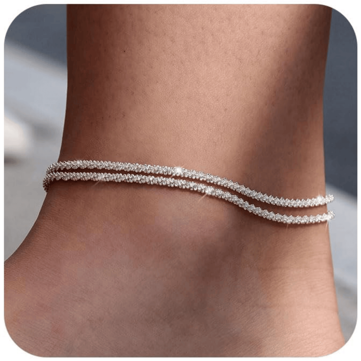 💝 50% RABATT NU! ✨ Vackert skiktat vattentätt ankelarmband – Sommarglitter, Justerbar Passform & Unik Design 🏖️
