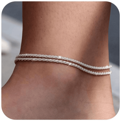 💝 50% RABATT NU! ✨ Vackert skiktat vattentätt ankelarmband – Sommarglitter, Justerbar Passform & Unik Design 🏖️