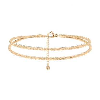 💝 50% RABATT NU! ✨ Vackert skiktat vattentätt ankelarmband – Sommarglitter, Justerbar Passform & Unik Design 🏖️