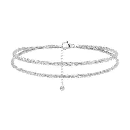💝 50% RABATT NU! ✨ Vackert skiktat vattentätt ankelarmband – Sommarglitter, Justerbar Passform & Unik Design 🏖️