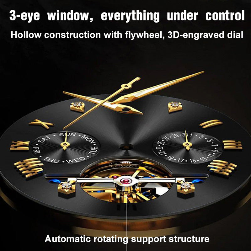 Lyxig design Dodecagon Quartz Watch Ny multifunktionell armbandsur för män