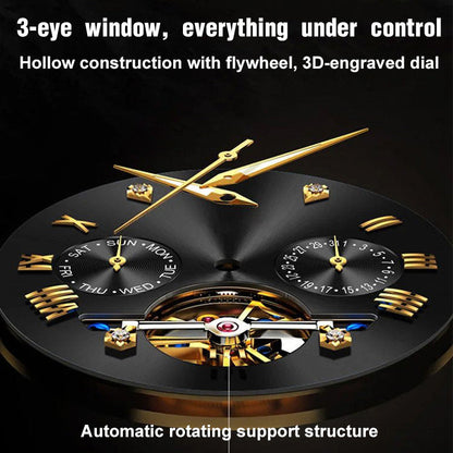 Lyxig design Dodecagon Quartz Watch Ny multifunktionell armbandsur för män