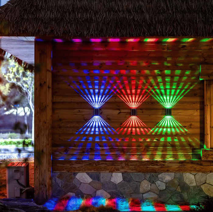 ✨Sista dagen 50% OFF☀️4 LED Solar Färgglada vägglampor Utomhuslampa Vattentät