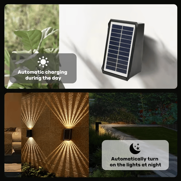 ✨Sista dagen 50% OFF☀️4 LED Solar Färgglada vägglampor Utomhuslampa Vattentät