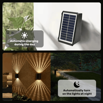 ✨Sista dagen 50% OFF☀️4 LED Solar Färgglada vägglampor Utomhuslampa Vattentät