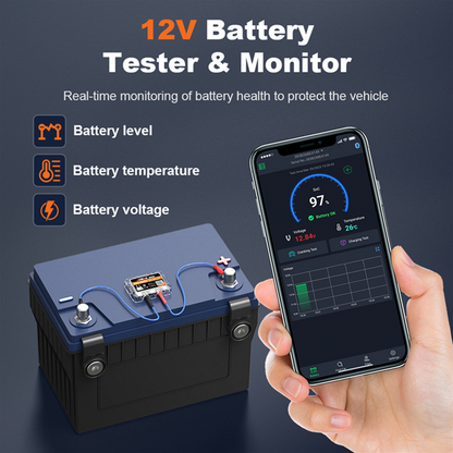 🔥Portabel 12V Bluetooth batterihälsomonitor