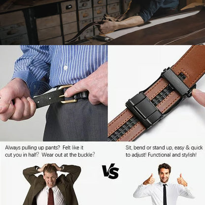 ✨️Best for Father🎁 Spärrbälte i läder med justerbart spänne💼