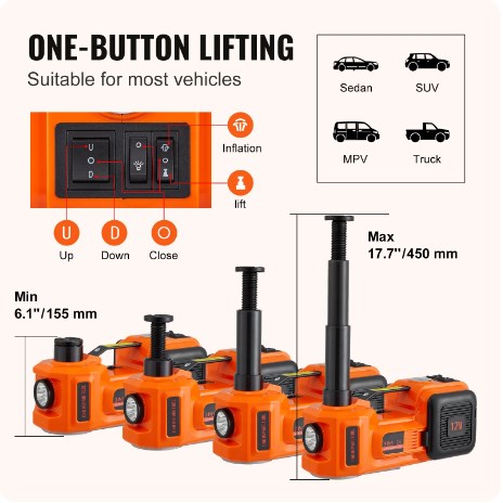 🔥CE/FCC-Certifiering🔥12V elektrisk hydraulisk jekksett för bilar