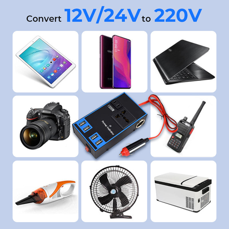 🔥12V/24V till 220V växelriktare för bil