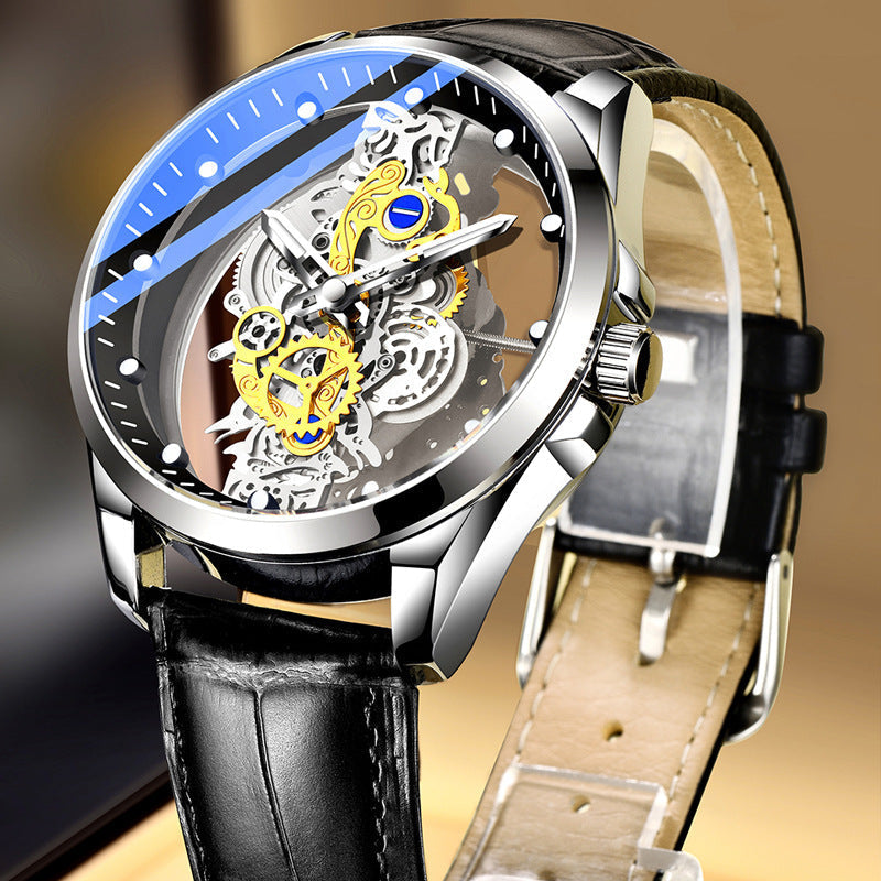 ⌚ 50% RABATT! ✨ Lyxig Skeleton Herrklocka med synligt urverk & tourbillon-effekt – Vattentät & självlysande 🌟