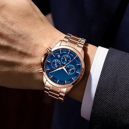 ⌛Mäns Quartz rostfritt stål klocka