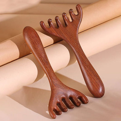 🛒 KÖP 1 FÅ 1 GRATIS! ✨ 6-SPETSIG MERIDIANKAM - Akupressurskalpmassagerare & hårborttagare, förbättrar blodcirkulationen och avslappningen, naturlig trädesign 🌿💆‍♀️