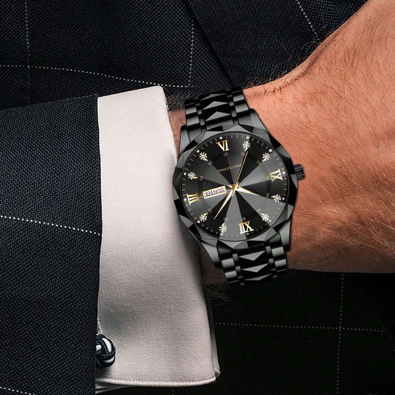 🔥Lyxiga vattentäta analoga kvartsklockor för män