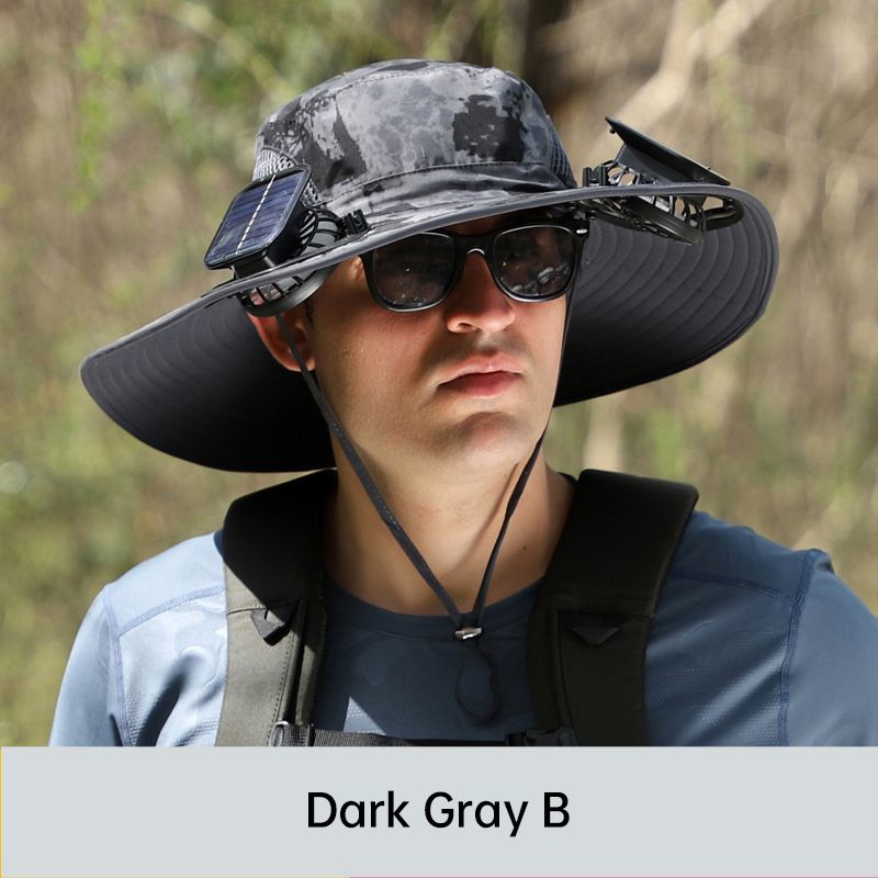 🧢 50% RABATT NU!🌬️ Herr Solhatt med 2 Avtagbara Solfläktar – UPF 50+ & USB-laddning ☀️
