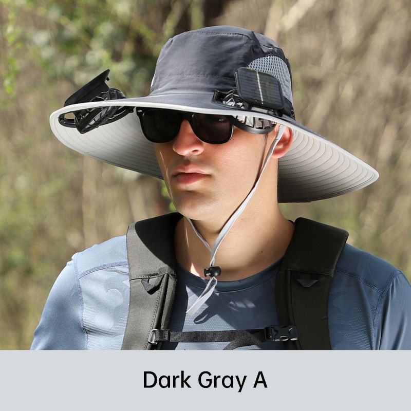 🧢 50% RABATT NU!🌬️ Herr Solhatt med 2 Avtagbara Solfläktar – UPF 50+ & USB-laddning ☀️