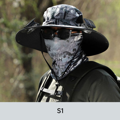 🧢 50% RABATT NU!🌬️ Herr Solhatt med 2 Avtagbara Solfläktar – UPF 50+ & USB-laddning ☀️