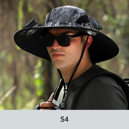 🧢 50% RABATT NU!🌬️ Herr Solhatt med 2 Avtagbara Solfläktar – UPF 50+ & USB-laddning ☀️